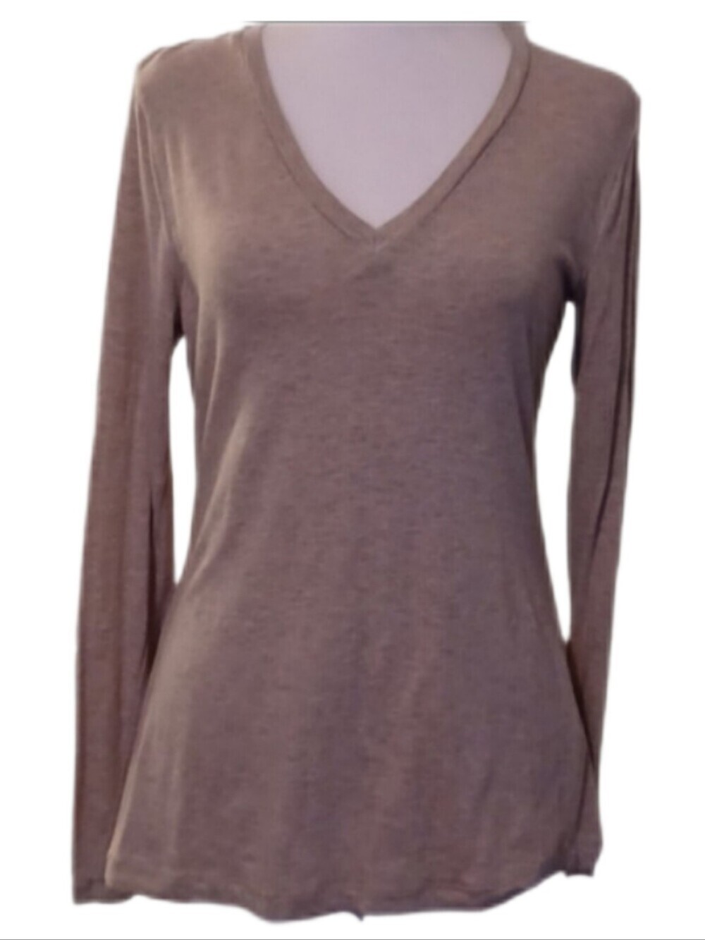 -- Workshop Republic Clothing Gray/crem V-Neck Top Women's Size Small